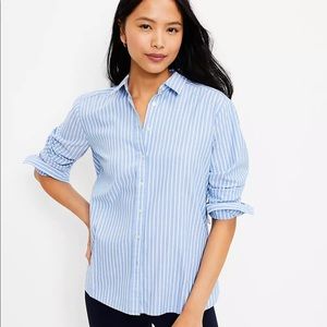 NWT LOFT Striped Everyday Shirt
